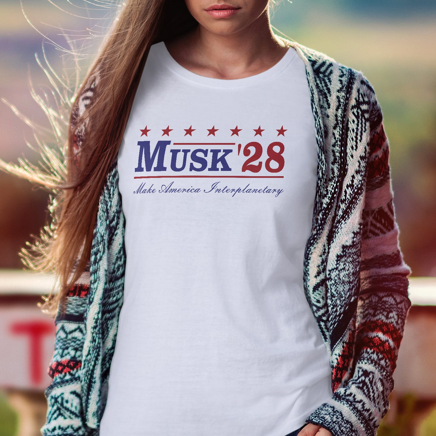 Musk '28 T-Shirt β Make America Interplanetary | Patriotic Space-Inspired Tee