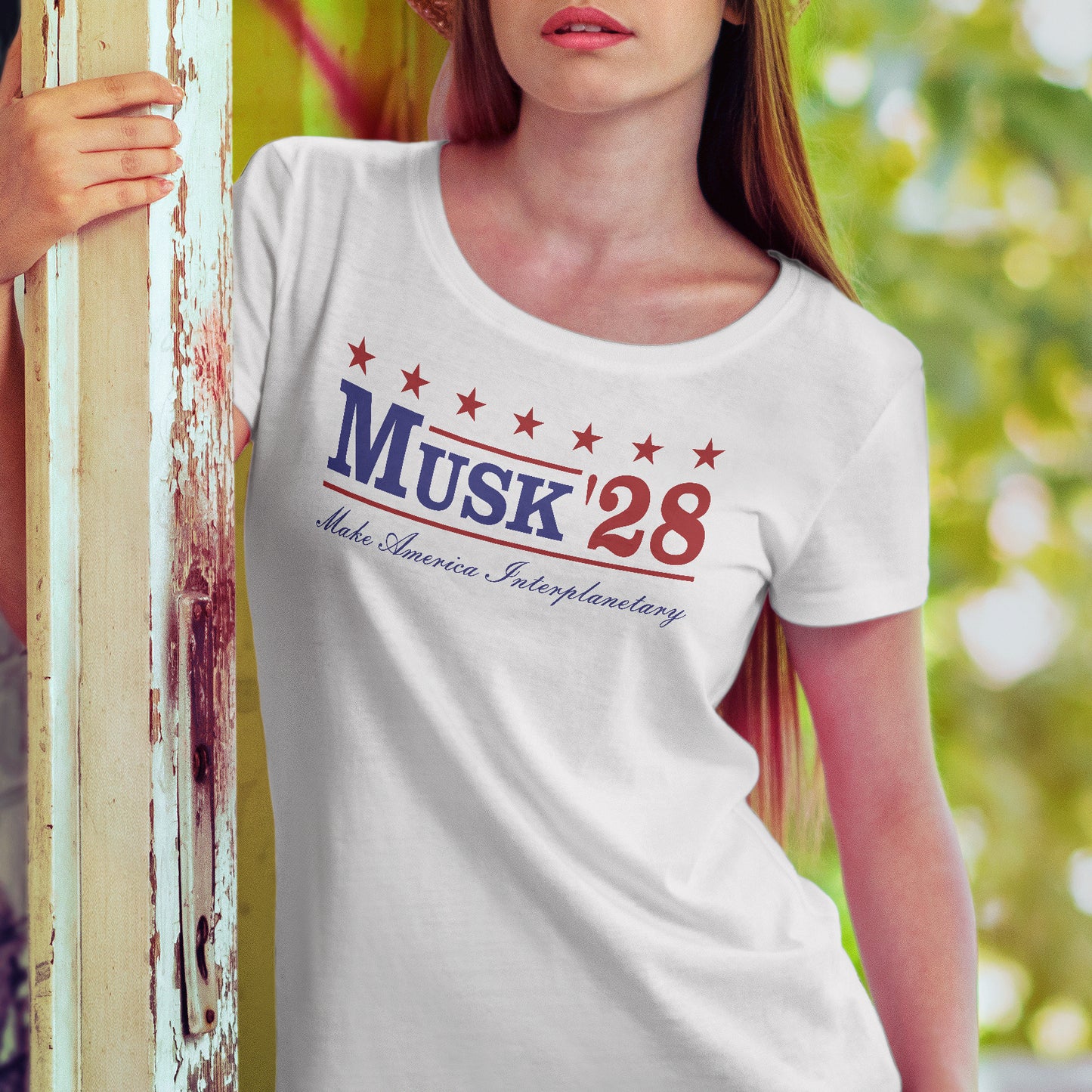 Musk '28 T-Shirt β Make America Interplanetary | Patriotic Space-Inspired Tee