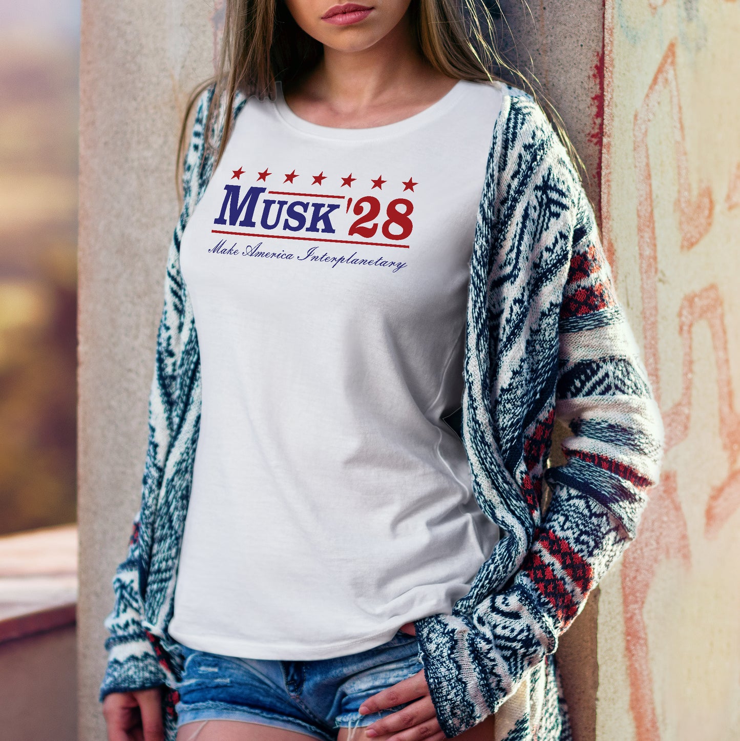 Musk '28 T-Shirt β Make America Interplanetary | Patriotic Space-Inspired Tee