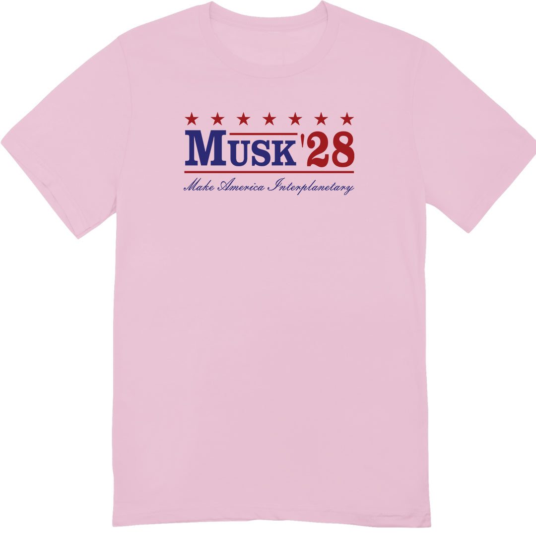 Musk '28 T-Shirt β Make America Interplanetary | Patriotic Space-Inspired Tee
