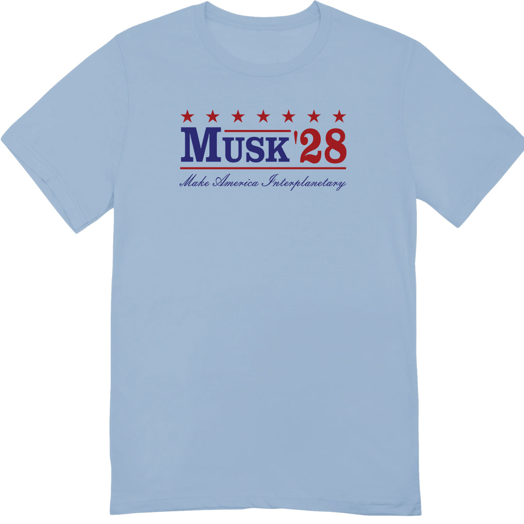 Musk '28 T-Shirt β Make America Interplanetary | Patriotic Space-Inspired Tee