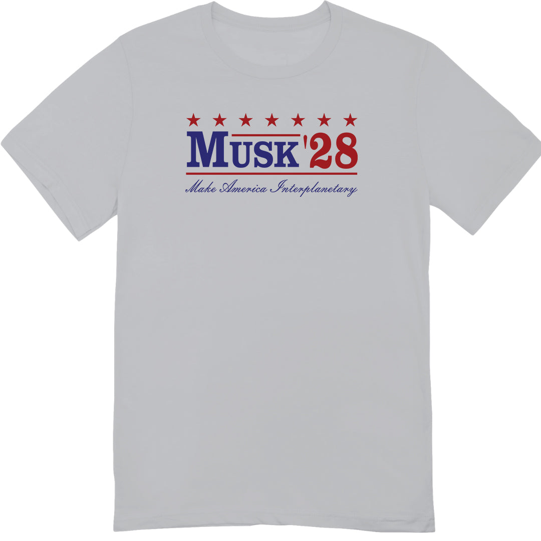 Musk '28 T-Shirt β Make America Interplanetary | Patriotic Space-Inspired Tee
