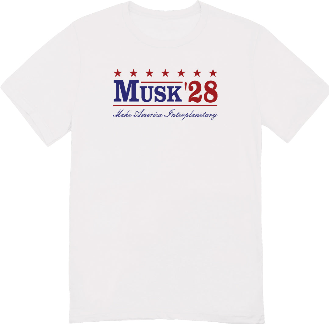 Musk '28 T-Shirt β Make America Interplanetary | Patriotic Space-Inspired Tee