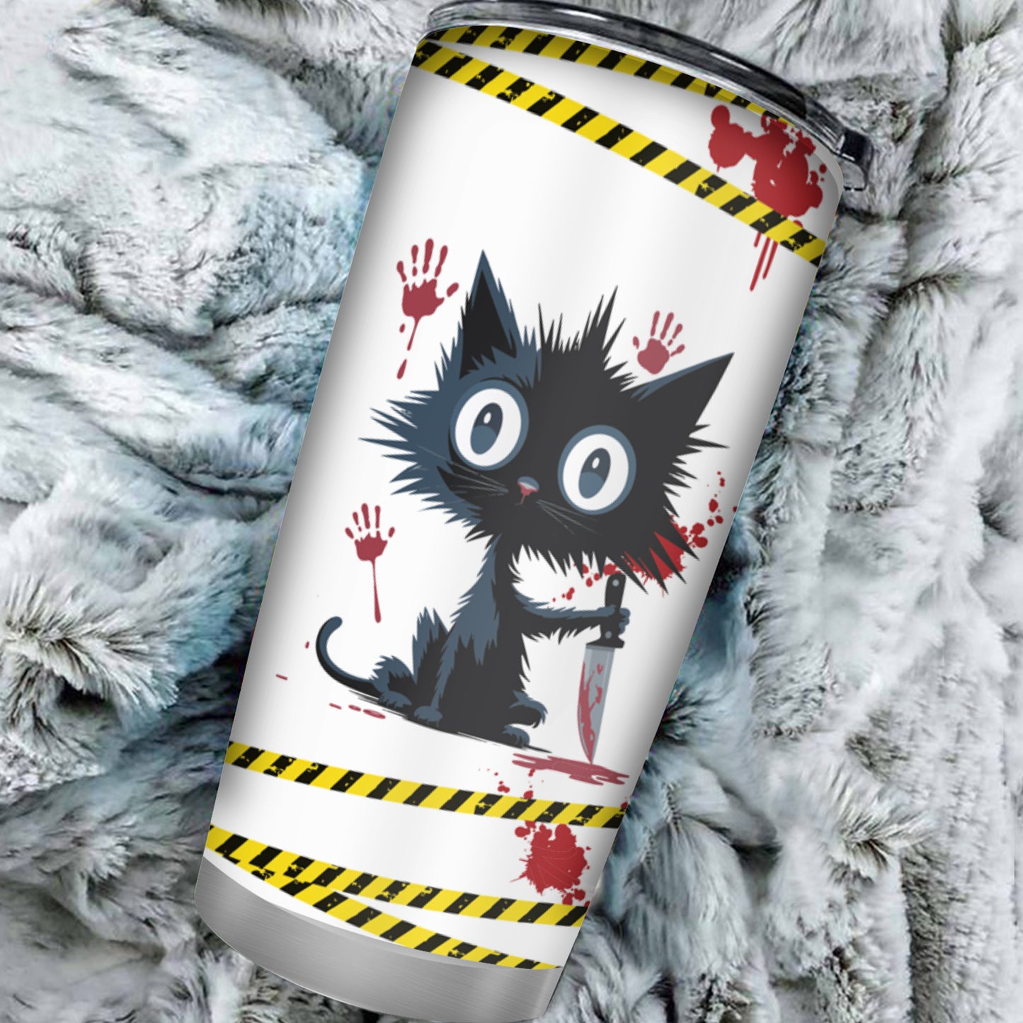 Spooky Murder Shows Cat Tumbler – 20oz Stainless Steel Travel Mug