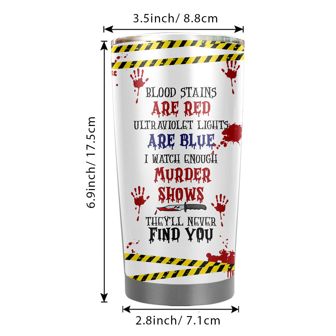 Spooky Murder Shows Cat Tumbler – 20oz Stainless Steel Travel Mug