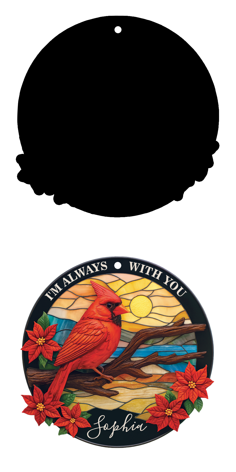 Always With You Cardinal Suncatcher Ornament – Personalized Memorial Gift