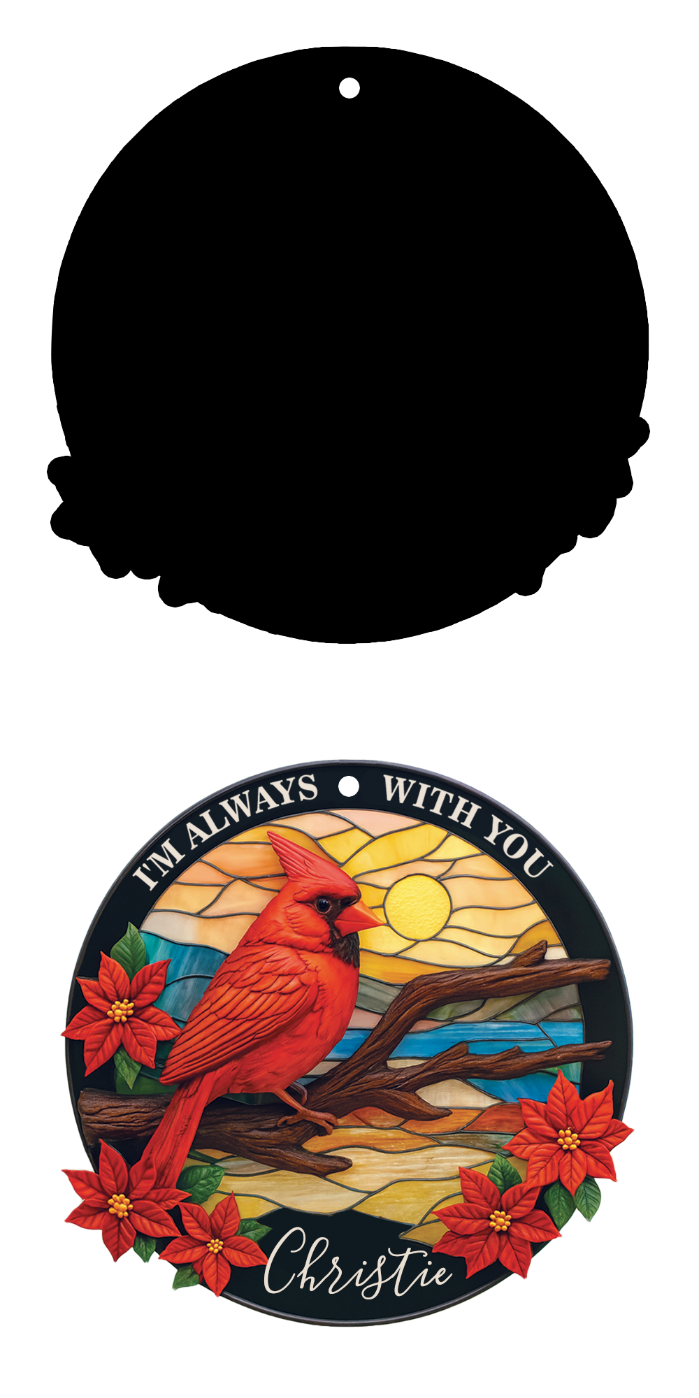 Always With You Cardinal Suncatcher Ornament – Personalized Memorial Gift
