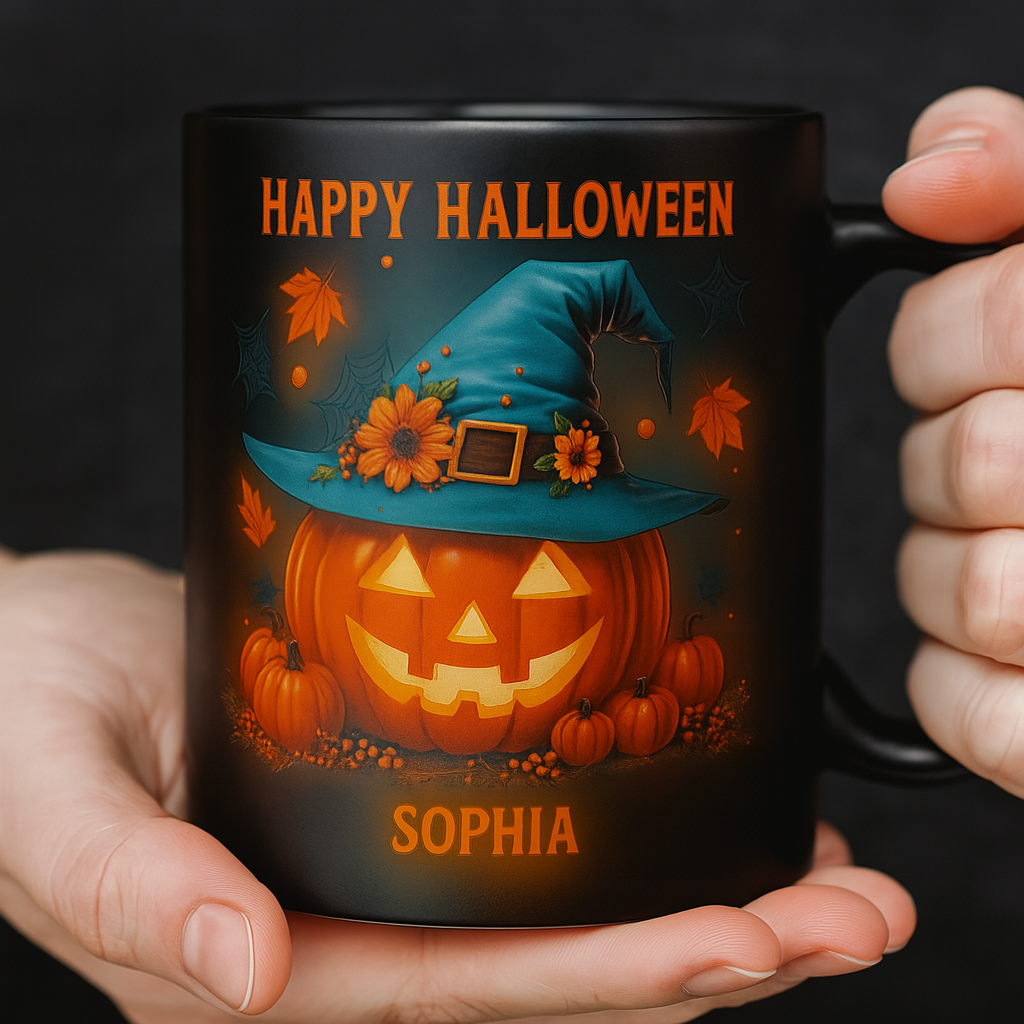 Personalized Happy Halloween Halloween Coffee Mug, Pumpkin Witch Gift For Her Women - Halloween Pumpkin Mug, Halloween Party Decor