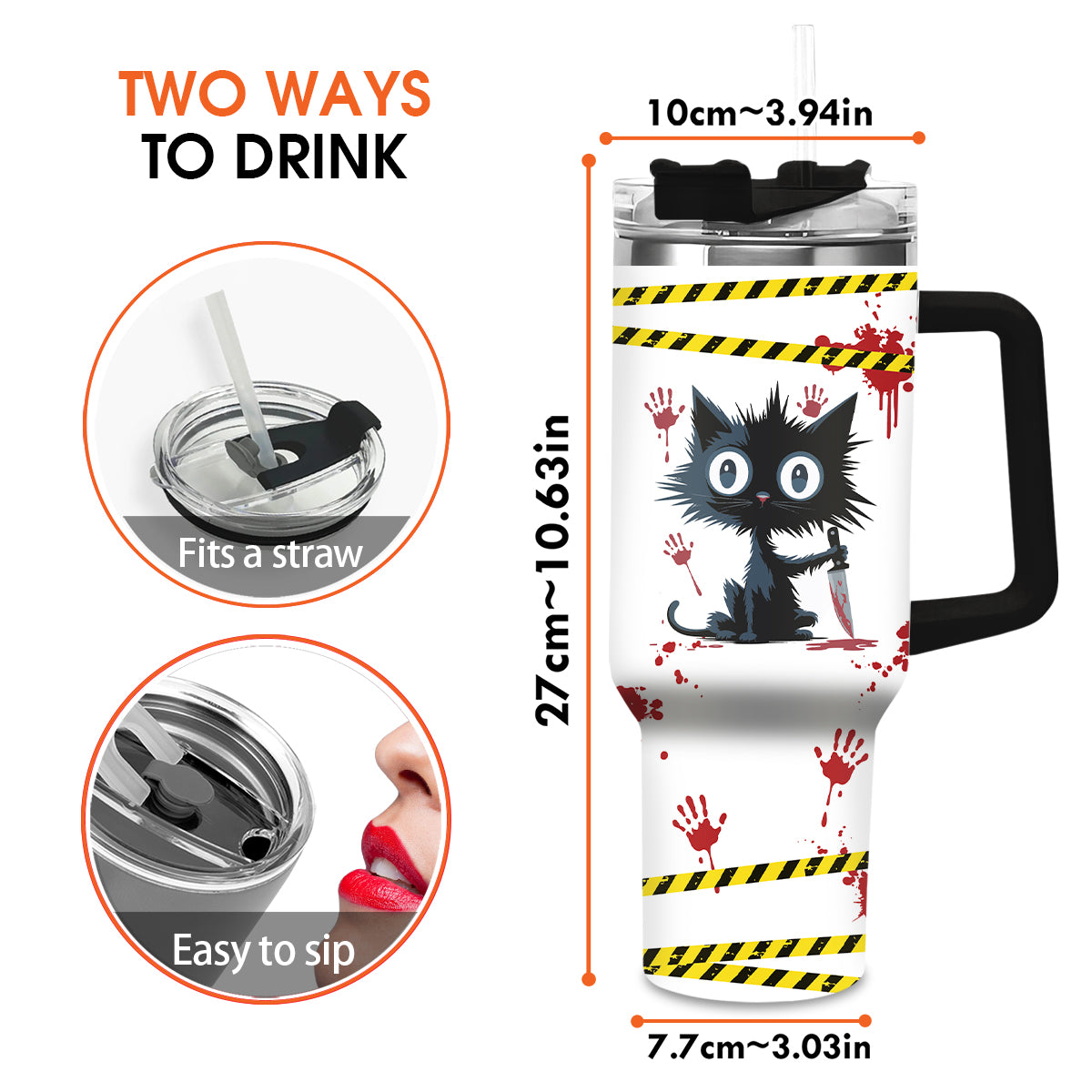 Spooky Murder Shows Cat Tumbler – 20oz Stainless Steel Travel Mug