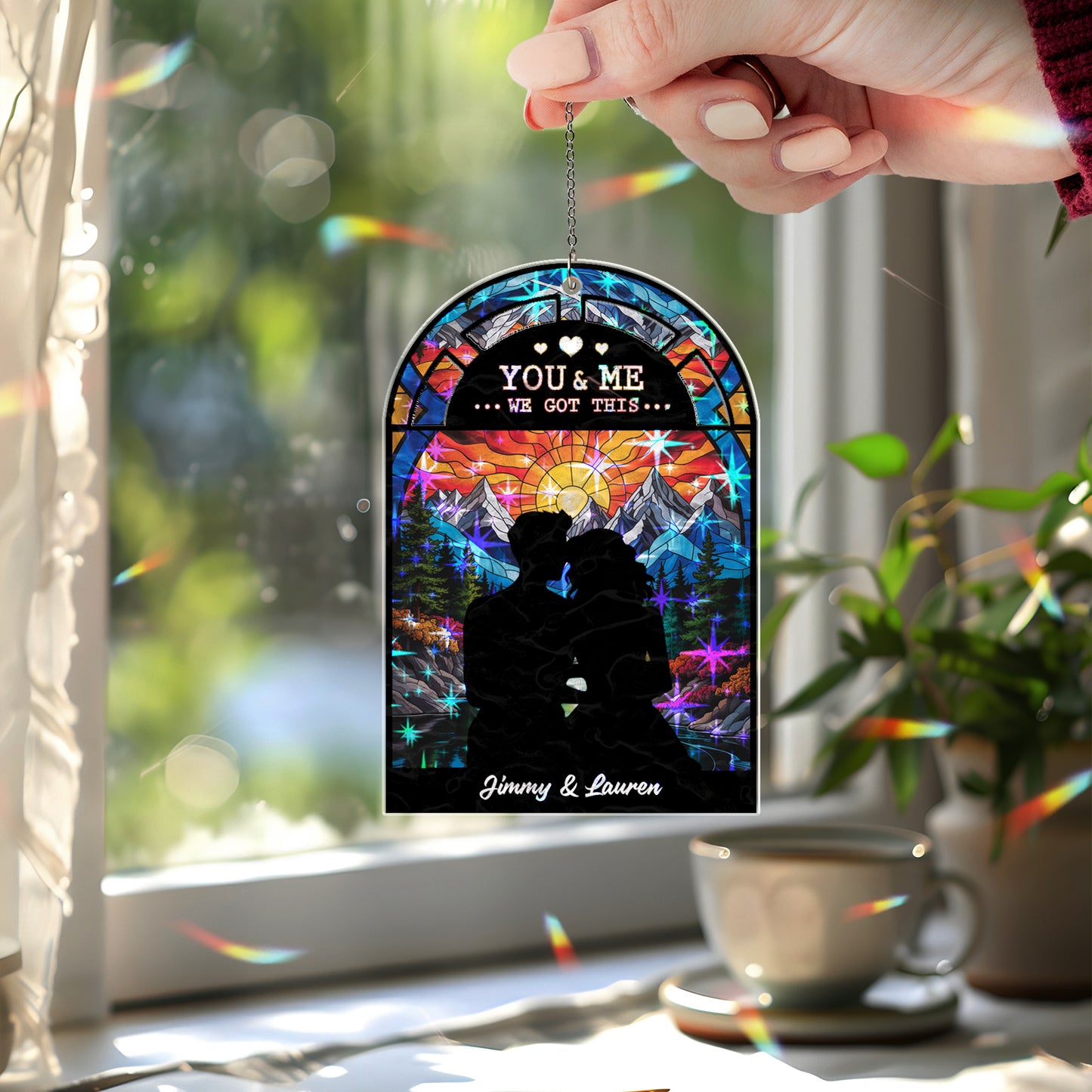 You & Me We Got This Suncatcher – Personalized Couple Window Hanging Gift