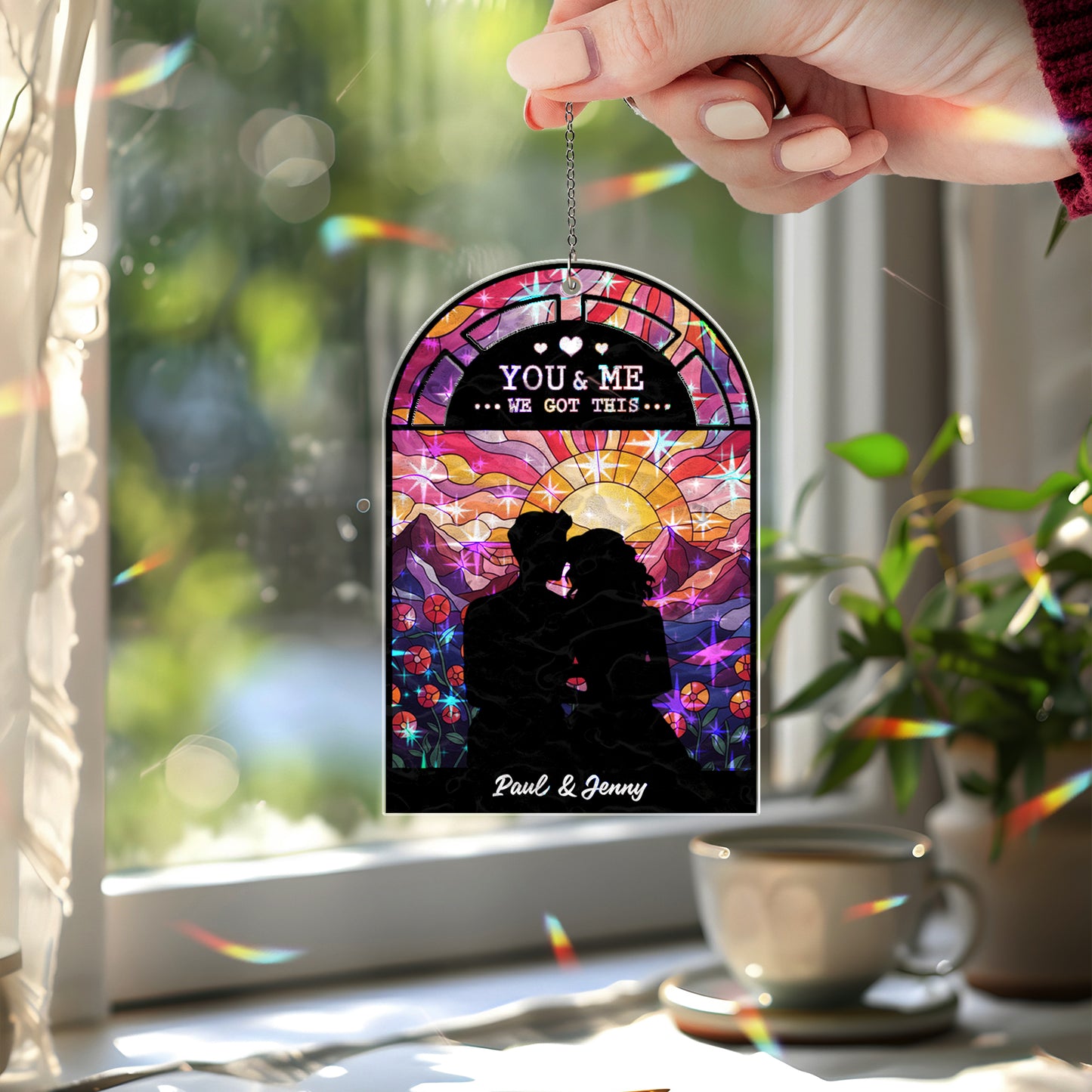 You & Me We Got This Suncatcher – Personalized Couple Window Hanging Gift