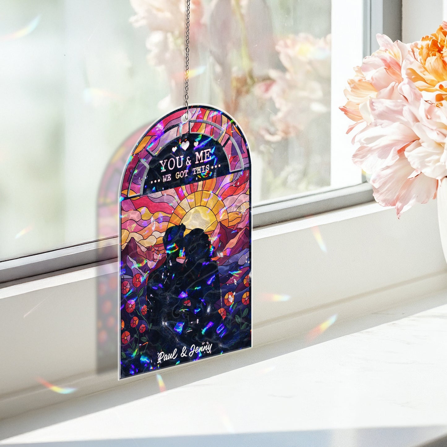 You & Me We Got This Suncatcher – Personalized Couple Window Hanging Gift