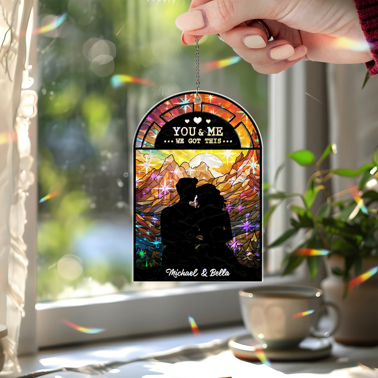 You & Me We Got This Suncatcher – Personalized Couple Window Hanging Gift