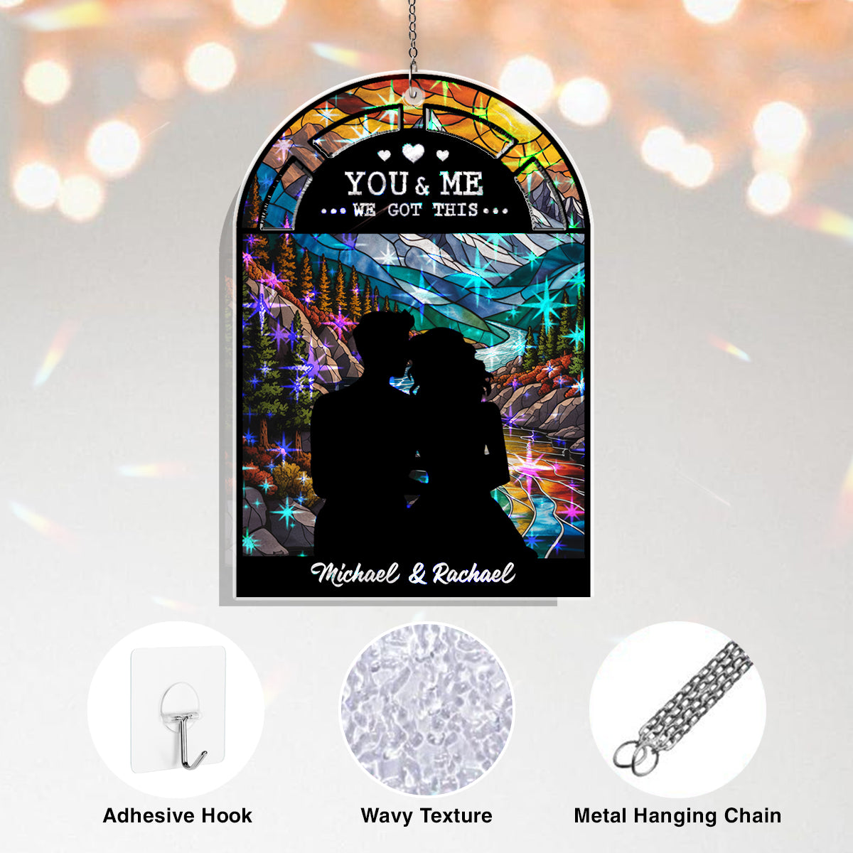 You & Me We Got This Suncatcher – Personalized Couple Window Hanging Gift