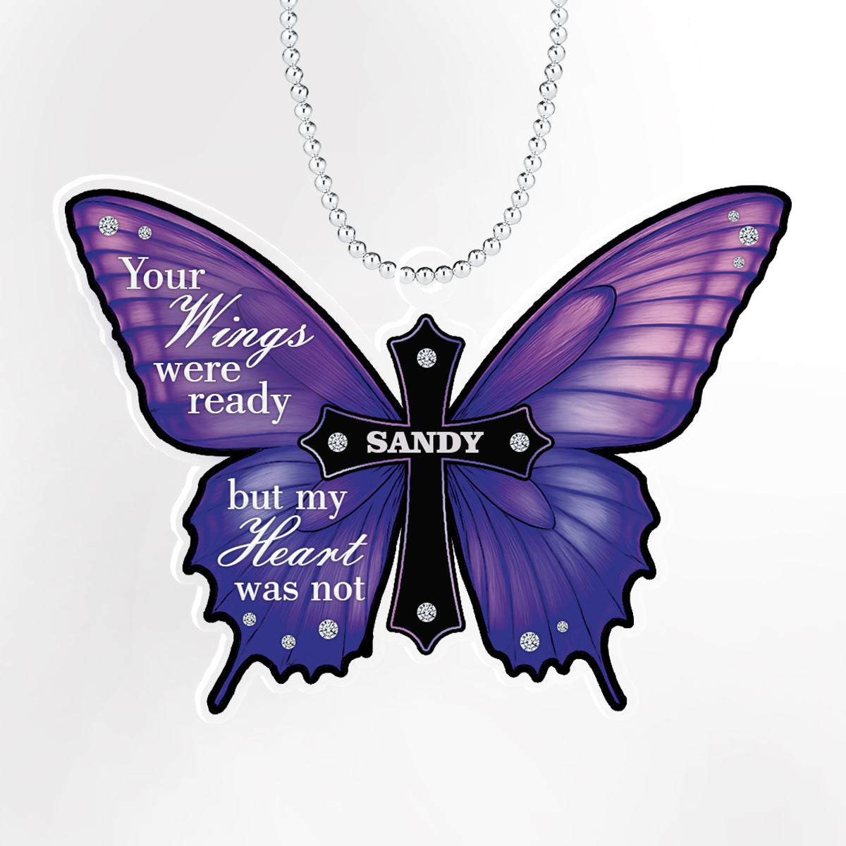 “Your Wings Were Ready” Butterfly Memorial Ornament – A Meaningful Tribute in Beautiful Purple