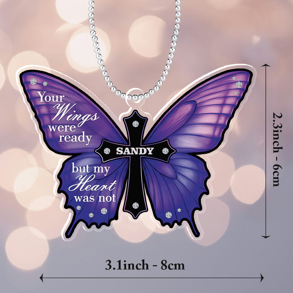 “Your Wings Were Ready” Butterfly Memorial Ornament – A Meaningful Tribute in Beautiful Purple
