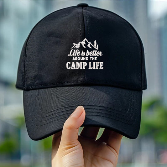 Life is Better Around the Camp Life Hat – Camping Trucker Cap for Outdoor Lovers