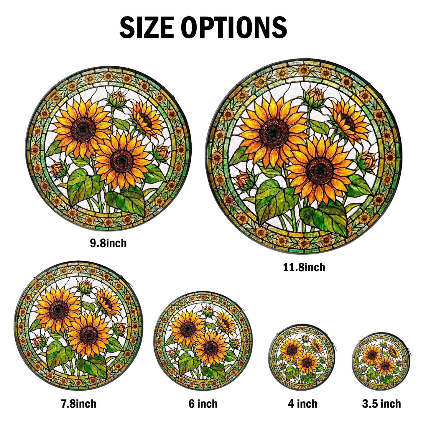 Sunflower Stained Glass Window Hanging